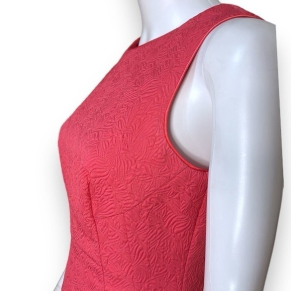 Pink Fit & Flare Sleeveless Dress Women's Size 8 Lined Textured - Picture 4 of 9